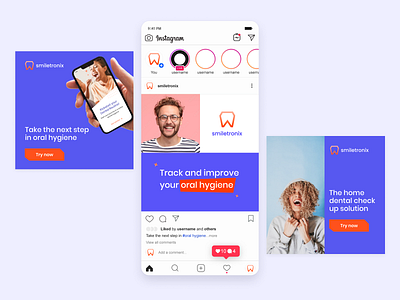 Branding & Social Media Posts for a Healthtech Startup brand identity branding business design instagram logo mobile app promotion purple startup ui visual identity