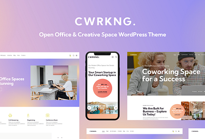 Coworking - Open Office & Creative Space WordPress Theme blog business design illustration logo web design webdesign wordpress wordpress theme wordpress themes