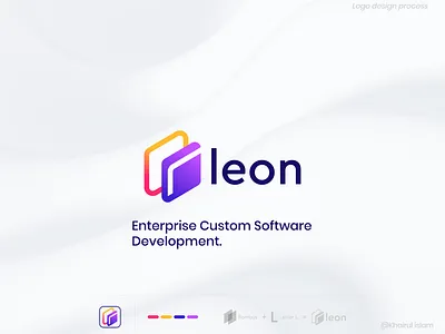 Leon Logo Design agency brand branding design designer identity logo logodesigner mark minimal presentation process tech techlogo technology usa logo