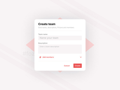 UI-6 Create team Ui add create design designer figma input team ui uidesign web