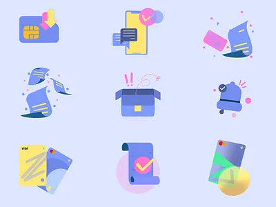 Fintech Illustration Pack 2d design graphic design illustration motion graphics onboarding screen ui vector illustration
