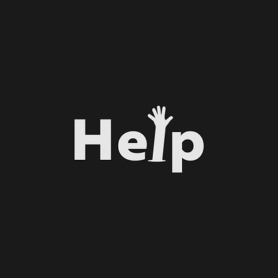 Help Logo Concept branding design illustrator logo minimalist typography vector