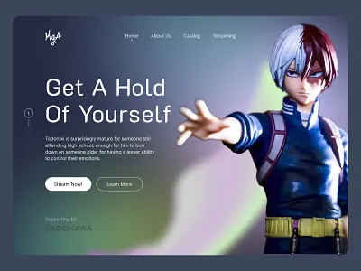 Anime Landing Page anime branding design landing landing page ui uiux web web design webflow