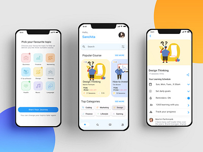 Education: Online Course mobile app design figma mobile app ui ux