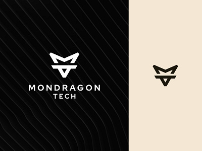 MONDRAGON TECH creative creative logo custom logo design geometric logo handmade illustration logo logo design luxury minimalist logo modern logo tech technology triangle logo