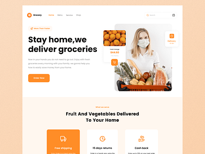 Grocrey Website app design typography ui ux website