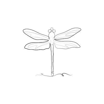 Dragonfly black & white vector one line drawing illustration design illustration line art line art illustration line drawing minimalist minimalist art vector art