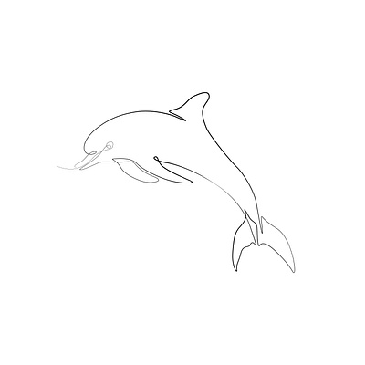 Dolphin black & white vector line drawing illustration design illustration line art line art illustration line drawing minimalist minimalist art vector art