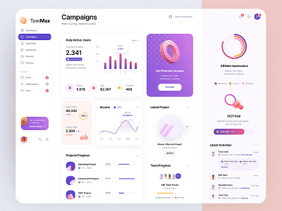 Campaign Analytics Dashboard UI Concept admin panel campaign dashboard dashboard ui tonmoy khan user dashboard user interface