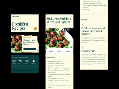 Recipe UI Design dailyui dailyui040 dailyui40 design figma graphic design minimal modern responsive typography ui ux web design