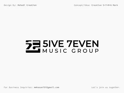 5ive 7even Music Group - logo design artwork awesome logo brand identity design business logo creative logo design drawing graphic design graphics illustration logo logo maker logotype love minimal minimalist logo modern logo sketch typography vector art