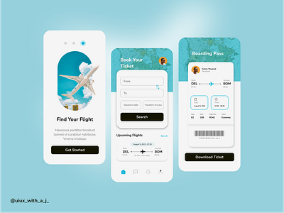 Flight Boarding Pass adobe xd airplane app app ui blue boarding boarding pass booking booking service concept daily ui day 24 dribbble figma flight screen ticket ui