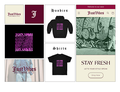 JustVibes Streetwear Brand branding design graphic design illustration logo minimal typography ui ux vector