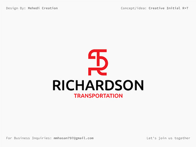 Richardson Transportation - logo design adobe illustrator animal logo artwork awesome logo brand identity design business logo creative logo graphic design icon design initial logo love minimalist logo modern logo monogram letter mark publictransport shipping sport logo transpiration travel typography