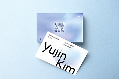 YJ: Business Card 2.0 branding business business card card gradient graphic design introduction paper personal branding qr qr code typo typography