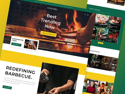 BBQ Website Landing Page Design 3d animation branding food graphic design home page illustration landing page logo motion graphics muslim popular ripon trendy design ui ui design uiux design ux vector website