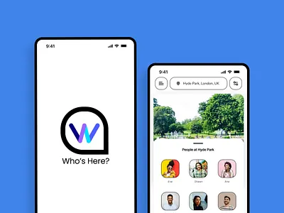 Who's Here - Location meeting app UI app illustration social media ui