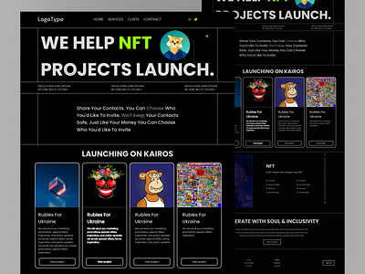 NFT Website Landing Page branding design figma illustration landing page logo nft website landing page typography ui ux website