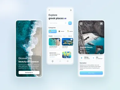 Travel App for Greece clean design design inspo figma greece inspiration interface mobileapp mobiledesign modern travel ui uiux ux webdesign