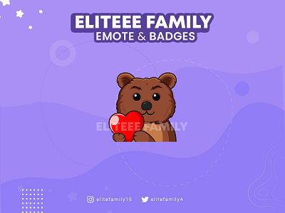 BEAR EMOTE animals badges bear brown custom emotes design discord emotes emotes design graphic design illustration logo streamer streaming twitch twitch emotes ui