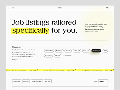 Job Search & Hiring Marketplace Website career development clean dashboard emloyment hiring hiring platform job listing job search landing minimal modern portal recruitment uiux