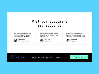 Handover - webside design example for SaaS branding design graphic design ui