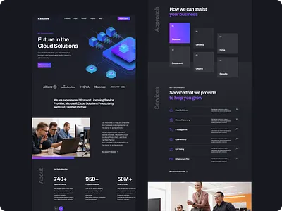 IT Solutions landing page | dark version cloud solutions dark design digital agency digital services figma graphic design html html5 it solutions template theme ui ux web design wordpress