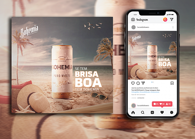 Beer Social Media post design banner ads banner design beer beer can bohemia beer creative ads design drink facebook post flyer instagram post manipulation social media banner social media post social media stories