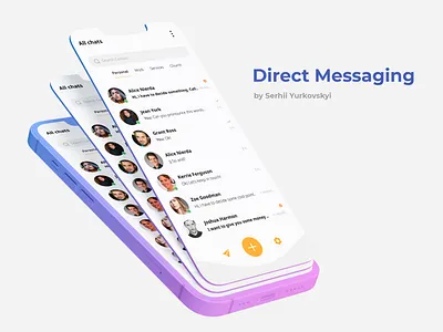 Direct Messaging - UI/UX Design chat daily ui design direct messaging illustration logo messenger ui uiux web design