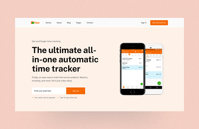 Time Tracker Hero Section design desktop gradient icon illustration meeting mobile productive schedule tasks tasks time time traker ui ui design uiux uiux design ux web application website design