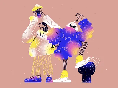 Mushroom Hunting art autumn blog illustration character character design color pallet design flat illustration girl character illustration mushrooms outfit procreate shapes texture