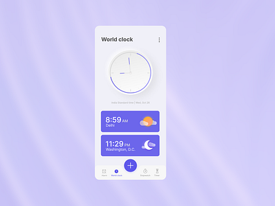 World clock UI adobe art clock creative design figmadesign frame motion graphics productdesign redesign ui uiux worldclock xd