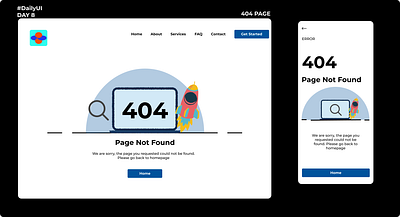 #dailyUI 404 Error page app design branding design illustration ui uiux uiux design ux