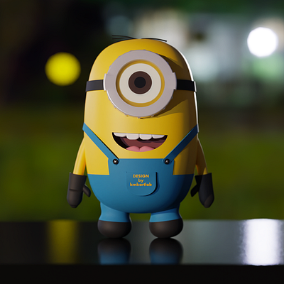 3D model of a cute Minion 3d 3d illustration 3d modeling 3dart art artwork b3d blender blender3d character character design design minion minions render yellow