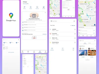 Google Maps app design illustration logo ui ux