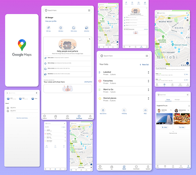 Google Maps app design illustration logo ui ux