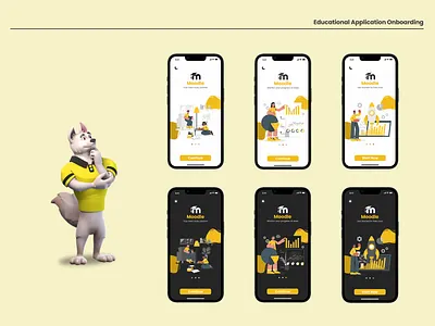 Onboarding for Educational application (Moodle) app application design figma mobile moodle ui user experience user interface ux