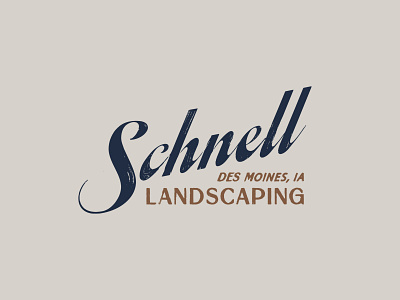 Schnell Landscaping branding des moines logo
