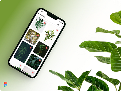 DailyUI Challenge Day 044 - Favorites #Day044 #DailyUI 044 app concept daily daily ui dailyui day 044 design favorites favourites figma heart ios like mobile plant saved ui uidesign ux