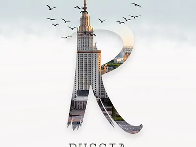 RUSSIA creative design graphic design letters manipulation post social media