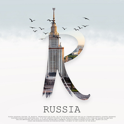 RUSSIA creative design graphic design letters manipulation post social media
