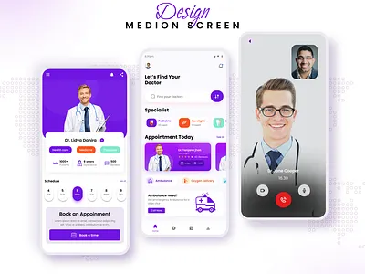 Medion - Online Appointment & Medical iOS App app design doctor appointment app graphic design mobile app mobile app design online doctor app ui ux