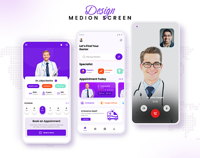Medion - Online Appointment & Medical iOS App app design doctor appointment app graphic design mobile app mobile app design online doctor app ui ux