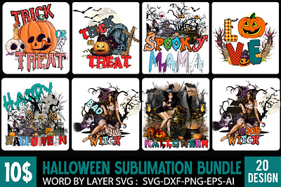 Halloween Sublimaion Bundle PNG