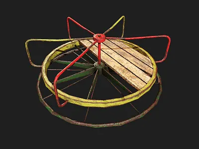 Abandoned carousel of 3D Model