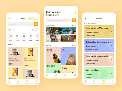 Pet store E-commerce app e commerce app pet e commerce store ui uiux design