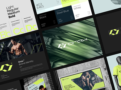 Orax: Brand Identity for Fitness Habits App aesthetics brand brand identity branding coach exercise fit fitness fitness app health identity logo logotype muscle personal trainer qclay training typography visual identity workout