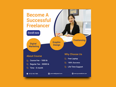 Flyer Design about courses bannerads design flyer freelancing graphic design illustration poster socialmedia socialmedia design typography