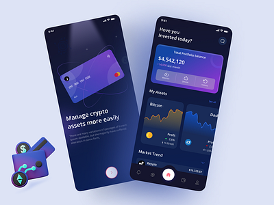 Crypto wallet - Mobile app app app design bitcoin cool design crypto cryptocurrency ethereum mobile app mobile app design mobile design mobile ui ui design uiux design wallet