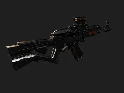 3D Model of scifi AK47 3d animation graphic design